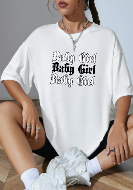 CAMISETA OVERSIZE DAMA GRAMAJE 180 (baby girl)