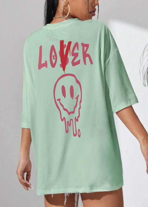 CAMISETA OVERSIZE DAMA GRAMAJE 260 (lover emogi)