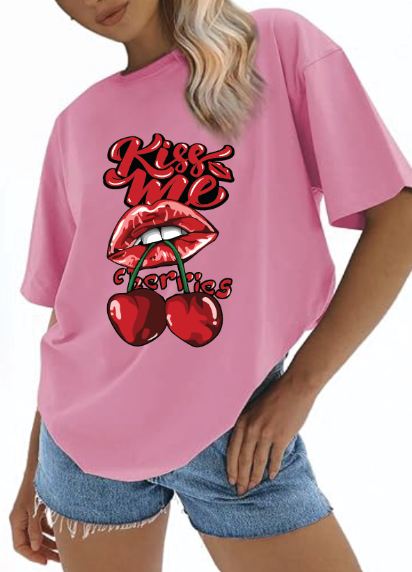 CAMISETA OVERSIZE DAMA GRAMAJE 260 (KISS ME)