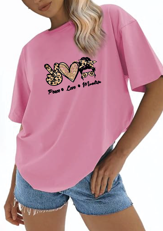 CAMISETA OVERSIZE DAMA GRAMAJE 260 (Peace Love)