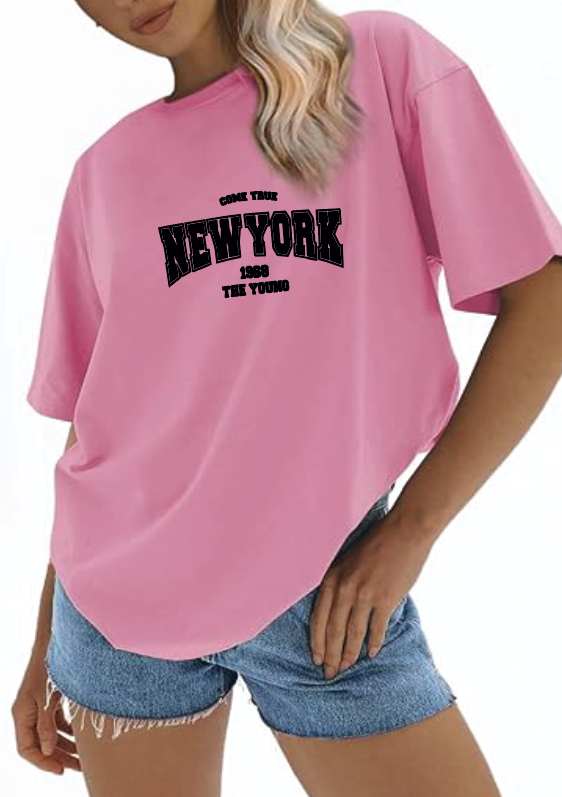 CAMISETA OVERSIZE DAMA GRAMAJE 260 (new york)