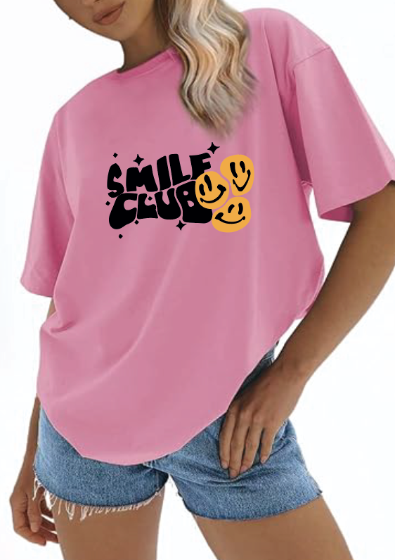 CAMISETA OVERSIZE DAMA GRAMAJE 260 (SMILE)