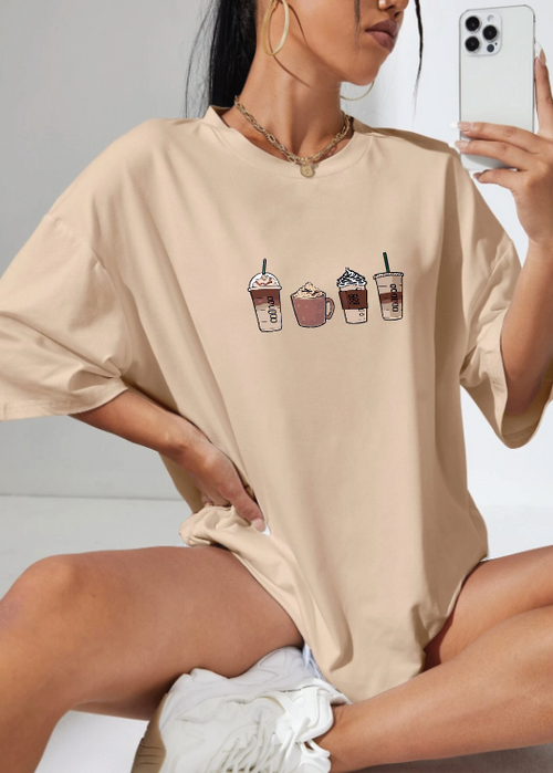 CAMISETA OVERSIZE DAMA GRAMAJE 180 (coffe)