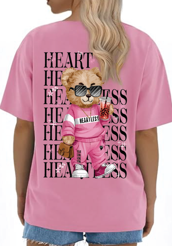 CAMISETA OVERSIZE DAMA GRAMAJE 260 (Oso heartless)