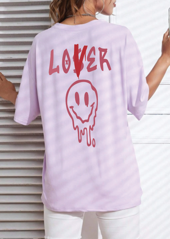 CAMISETA OVERSIZE DAMA GRAMAJE 260 (lover emogi)