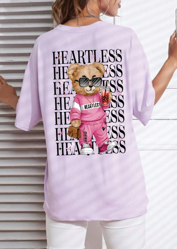 CAMISETA OVERSIZE DAMA GRAMAJE 260 (Oso heartless)