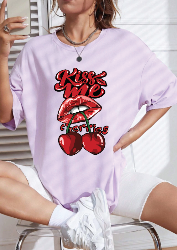 CAMISETA OVERSIZE DAMA GRAMAJE 260 (KISS ME)
