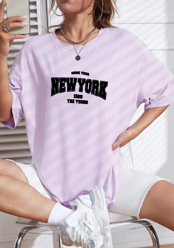 CAMISETA OVERSIZE DAMA GRAMAJE 260 (new york)