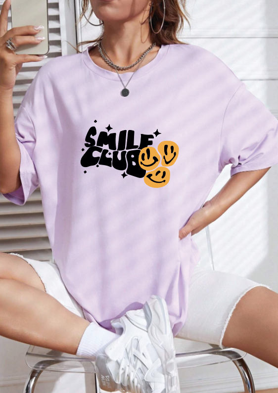 CAMISETA OVERSIZE DAMA GRAMAJE 260 (SMILE)