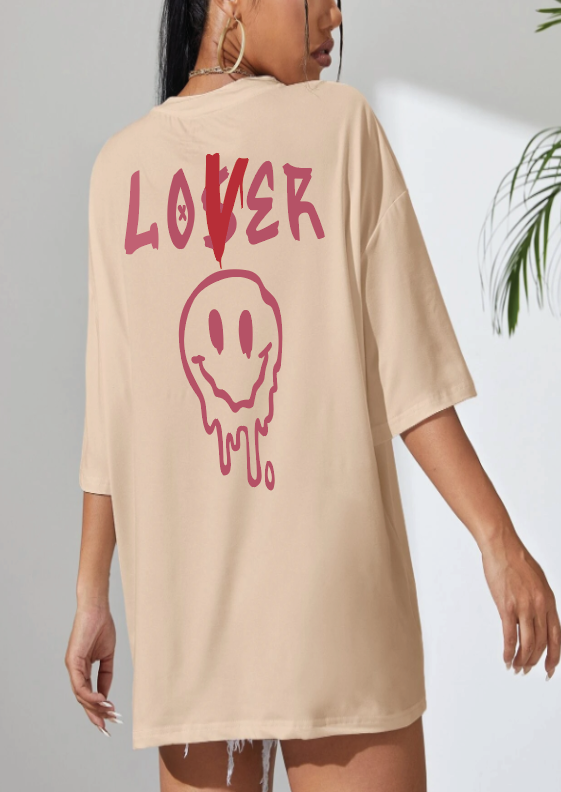 CAMISETA OVERSIZE DAMA GRAMAJE 260 (lover emogi)