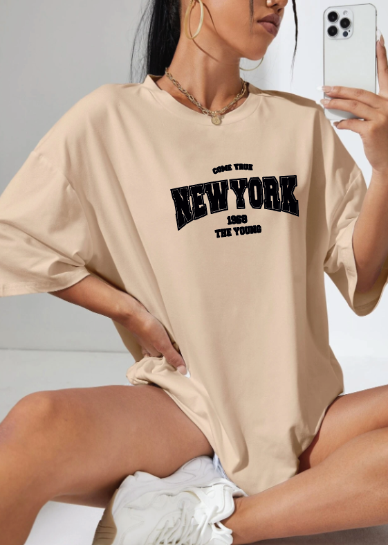 CAMISETA OVERSIZE DAMA GRAMAJE 260 (new york)