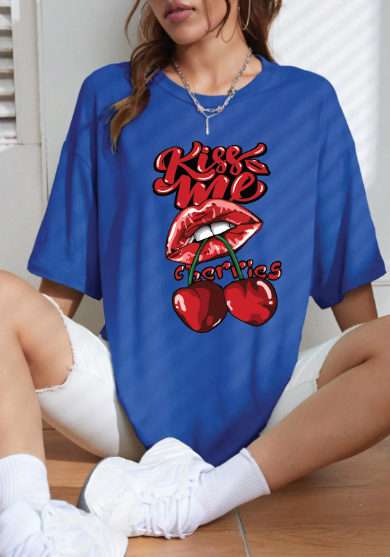 CAMISETA OVERSIZE DAMA GRAMAJE 260 (KISS ME)