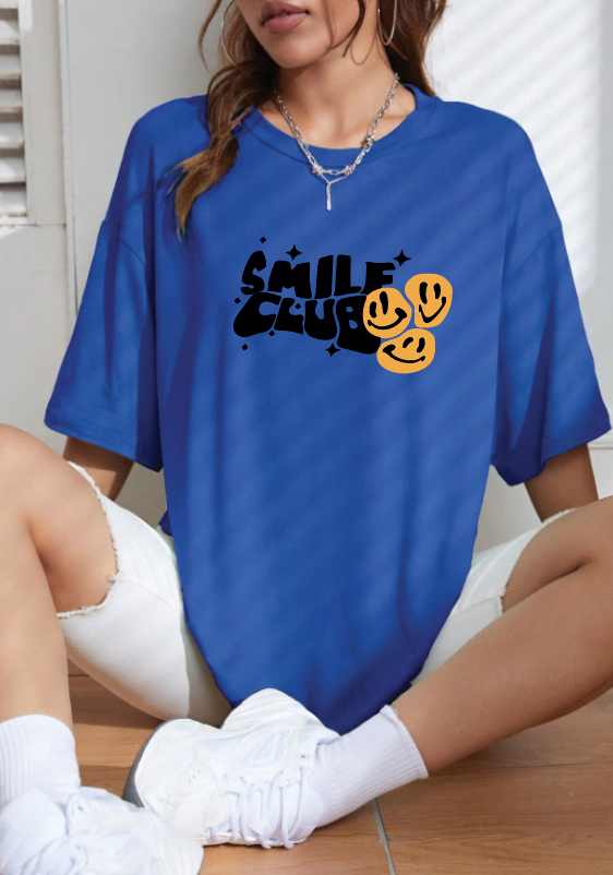 CAMISETA OVERSIZE DAMA GRAMAJE 260 (SMILE)