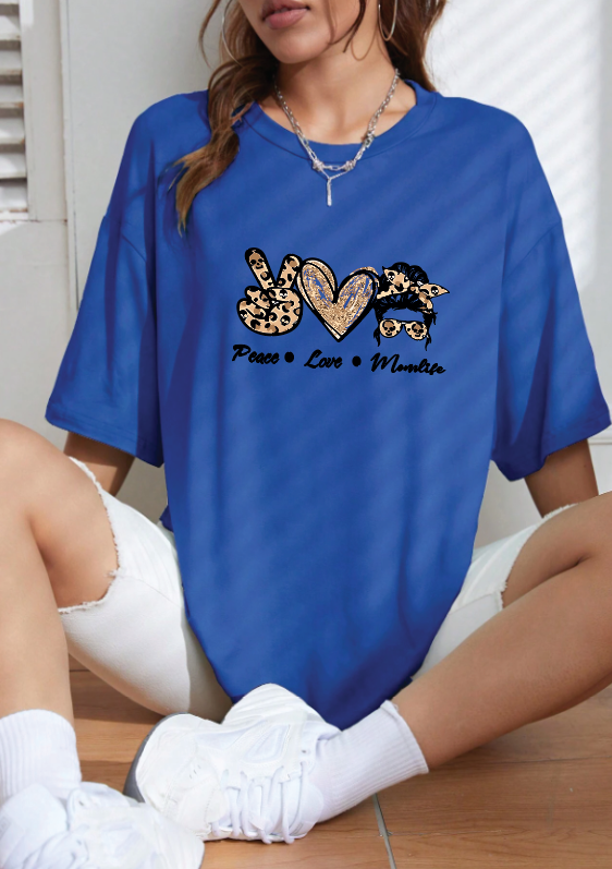CAMISETA OVERSIZE DAMA GRAMAJE 260 (Peace Love)