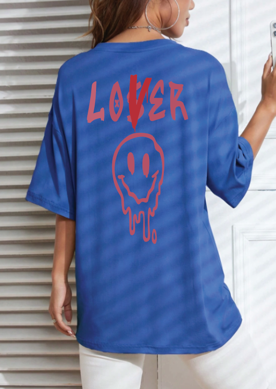 CAMISETA OVERSIZE DAMA GRAMAJE 260 (lover emogi)