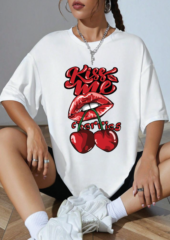 CAMISETA OVERSIZE DAMA GRAMAJE 260 (KISS ME)