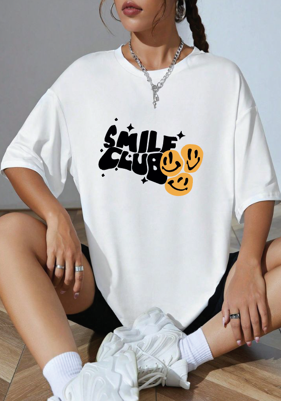CAMISETA OVERSIZE DAMA GRAMAJE 260 (SMILE)