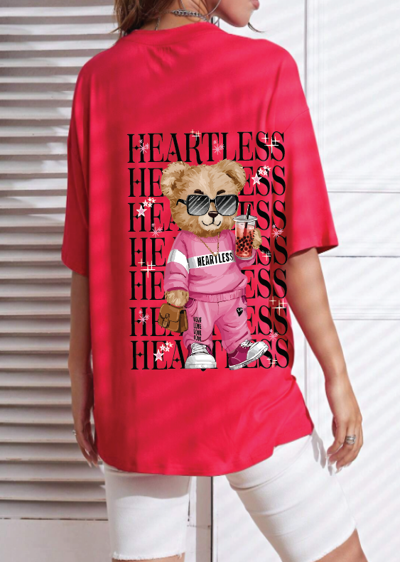 CAMISETA OVERSIZE DAMA GRAMAJE 260 (Oso heartless)
