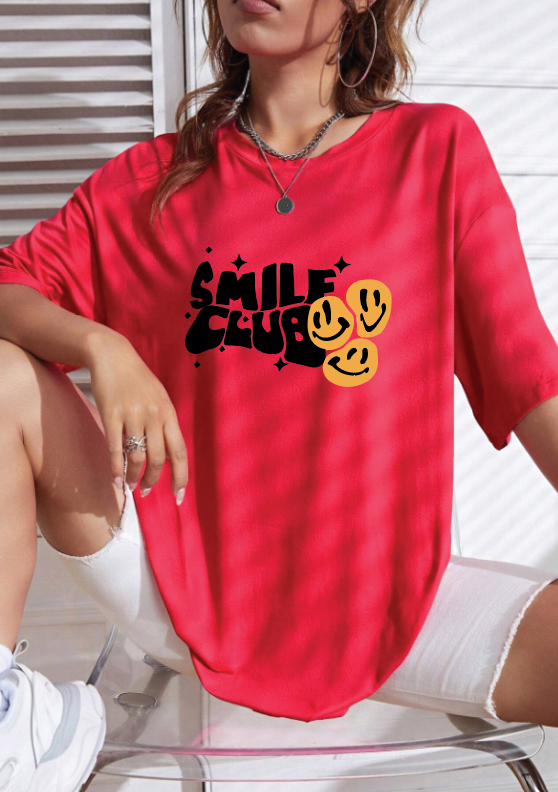 CAMISETA OVERSIZE DAMA GRAMAJE 260 (SMILE)