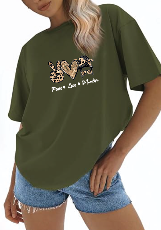 CAMISETA OVERSIZE DAMA GRAMAJE 260 (Peace Love)
