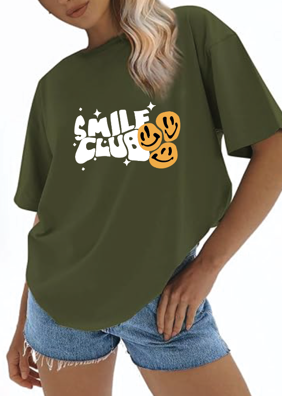 CAMISETA OVERSIZE DAMA GRAMAJE 260 (SMILE)