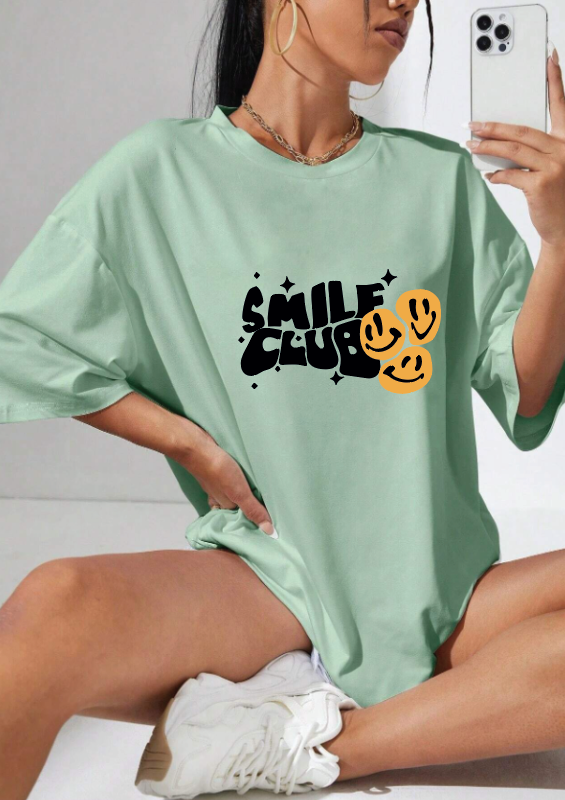 CAMISETA OVERSIZE DAMA GRAMAJE 260 (SMILE)