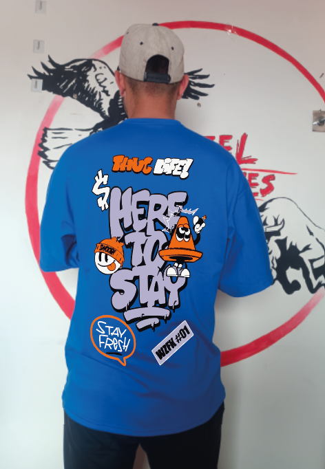 CAMISETA OVERSIZE GRAMAJE 180 (HERE TO STAY)