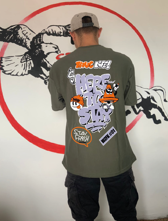 CAMISETA OVERSIZE GRAMAJE 180 (HERE TO STAY)