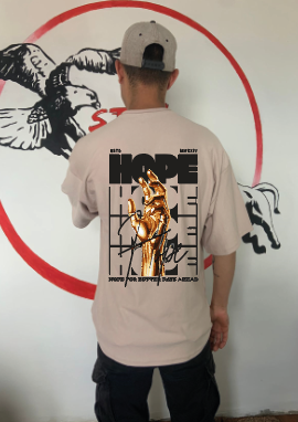 CAMISETA OVERSIZE GRAMAJE 260 (hope)