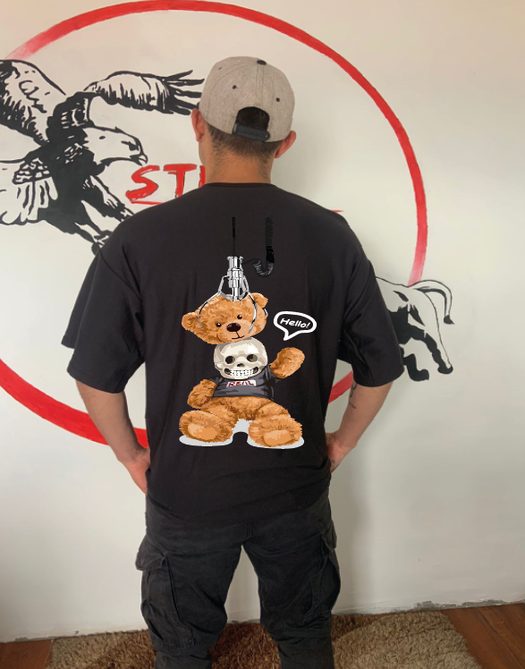 CAMISETA OVERSIZE GRAMAJE 260 (oso calavera)