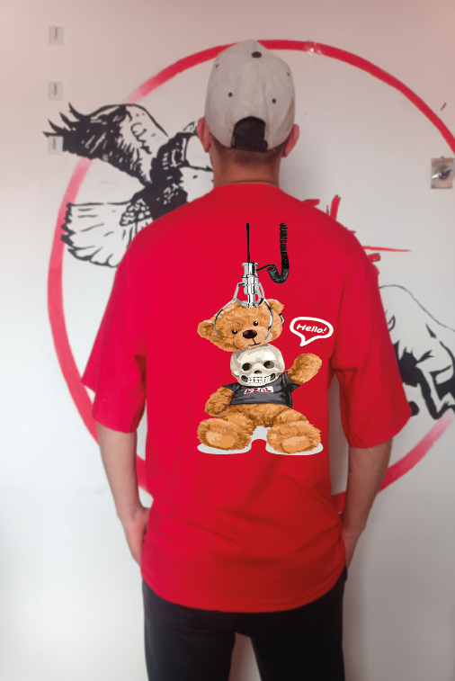 CAMISETA OVERSIZE GRAMAJE 260 (oso calavera)