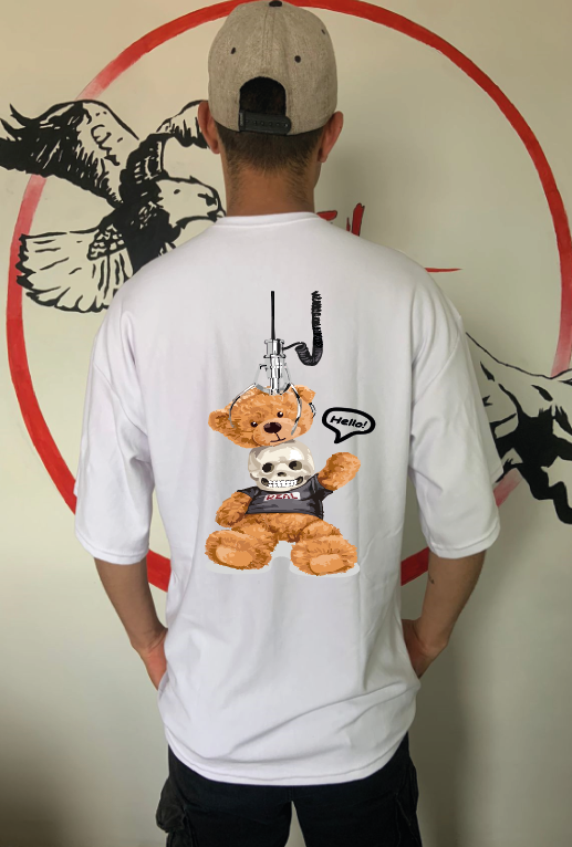 CAMISETA OVERSIZE GRAMAJE 260 (oso calavera)