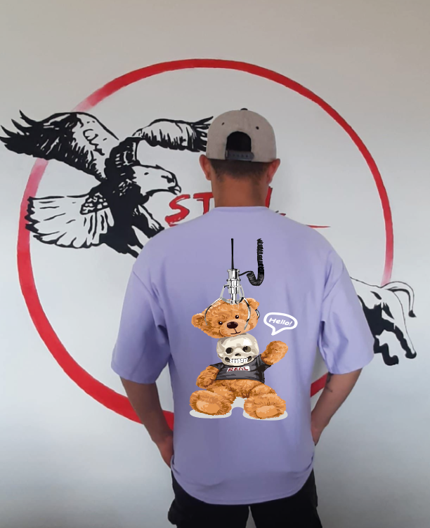 CAMISETA OVERSIZE GRAMAJE 260 (oso calavera)