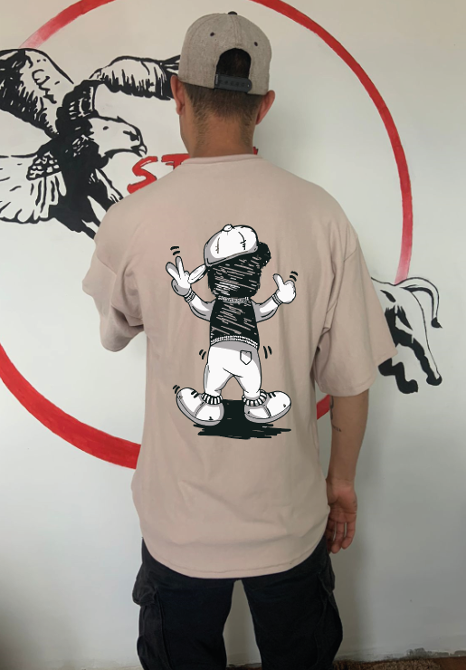 CAMISETA OVERSIZE GRAMAJE 180 (OSO DEDOS)