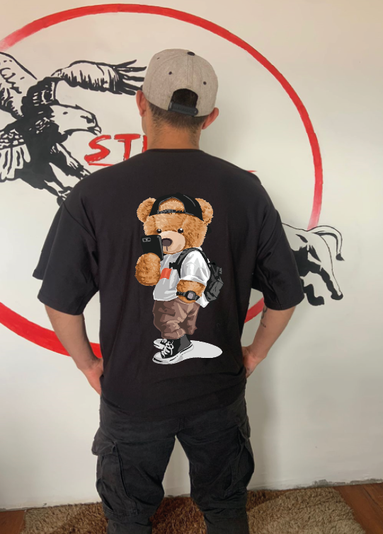 CAMISETA OVERSIZE GRAMAJE 260 (oso selfie)