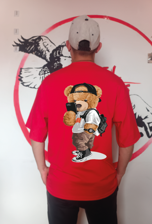 CAMISETA OVERSIZE GRAMAJE 260 (oso selfie)