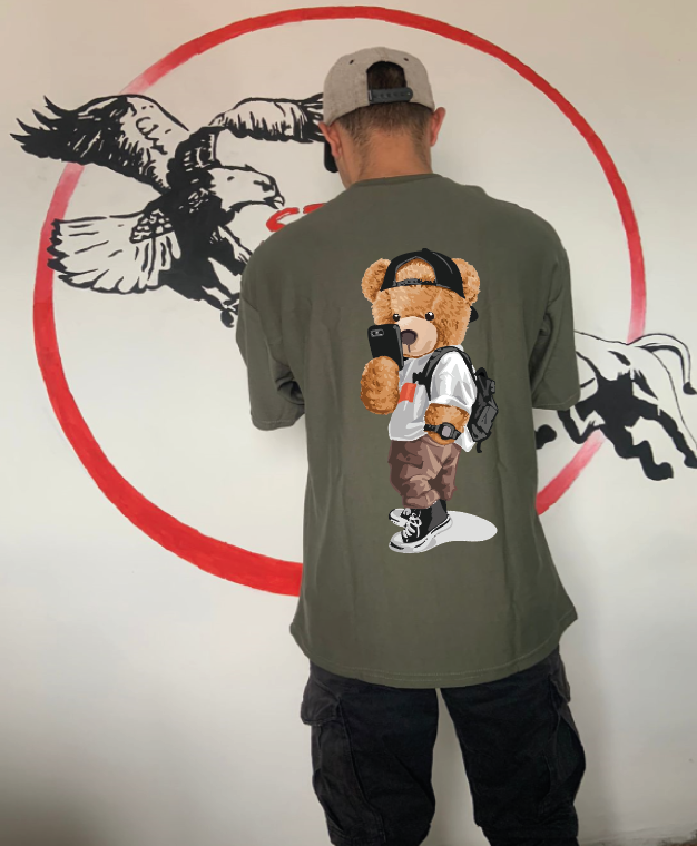 CAMISETA OVERSIZE GRAMAJE 260 (oso selfie)