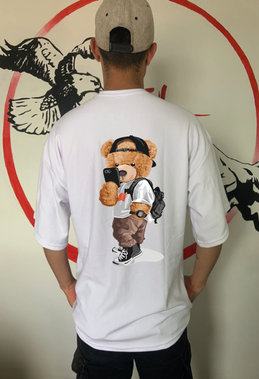 CAMISETA OVERSIZE GRAMAJE 260 (oso selfie)