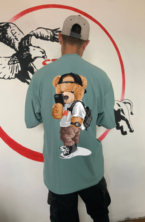 CAMISETA OVERSIZE GRAMAJE 260 (oso selfie)