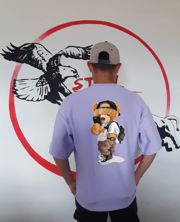 CAMISETA OVERSIZE GRAMAJE 260 (oso selfie)
