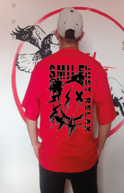 CAMISETA OVERSIZE GRAMAJE 180 (SMILE JUST)