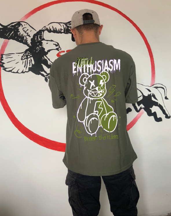 CAMISETA OVERSIZE GRAMAJE 260 (oso actitude)