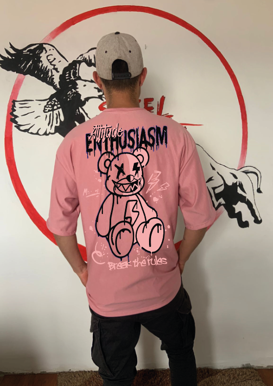 CAMISETA OVERSIZE GRAMAJE 260 (oso actitude)