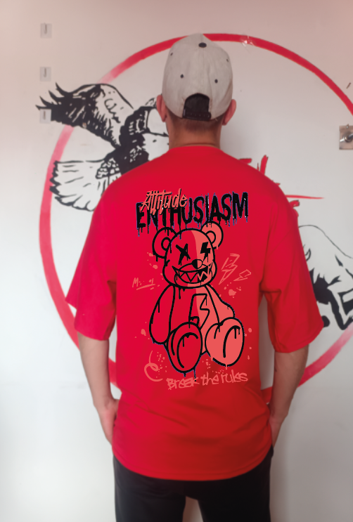 CAMISETA OVERSIZE GRAMAJE 260 (oso actitude)