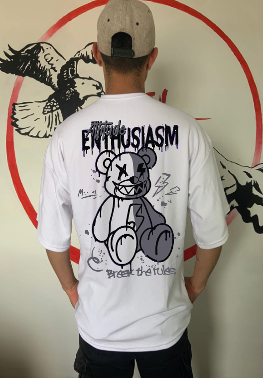 CAMISETA OVERSIZE GRAMAJE 260 (oso actitude)