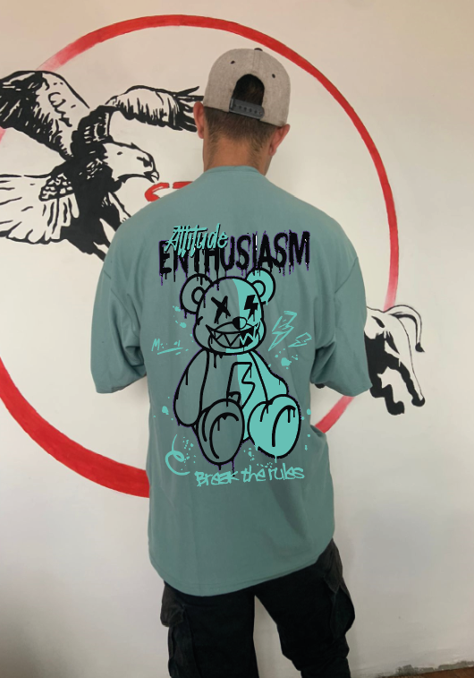 CAMISETA OVERSIZE GRAMAJE 260 (oso actitude)