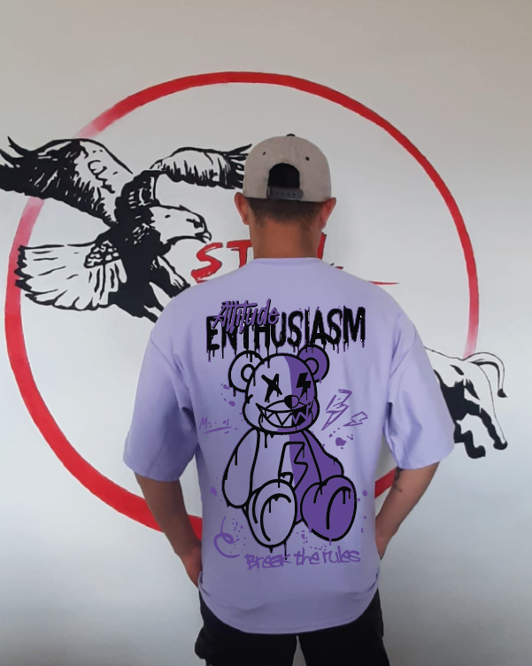 CAMISETA OVERSIZE GRAMAJE 260 (oso actitude)