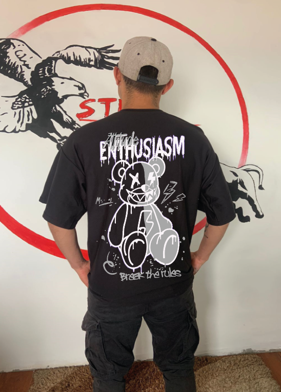 CAMISETA OVERSIZE GRAMAJE 260 (oso actitude)