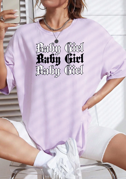 CAMISETA OVERSIZE DAMA GRAMAJE 260 (baby girl)