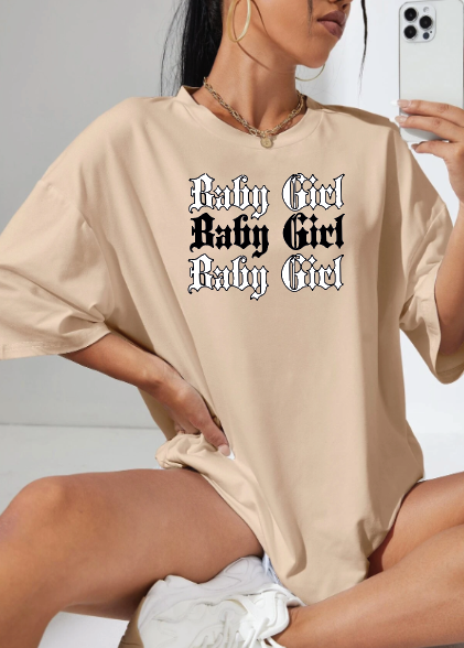 CAMISETA OVERSIZE DAMA GRAMAJE 260 (baby girl)